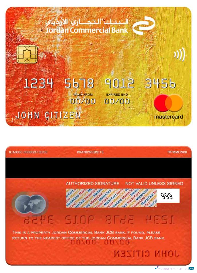 Download Jordan Commercial Bank JCB bank mastercard Photoshop template